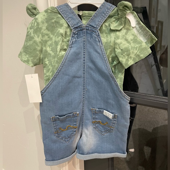 NWT 7 for all Mankind overalls set shirt shorts coveralls - Picture 2 of 4